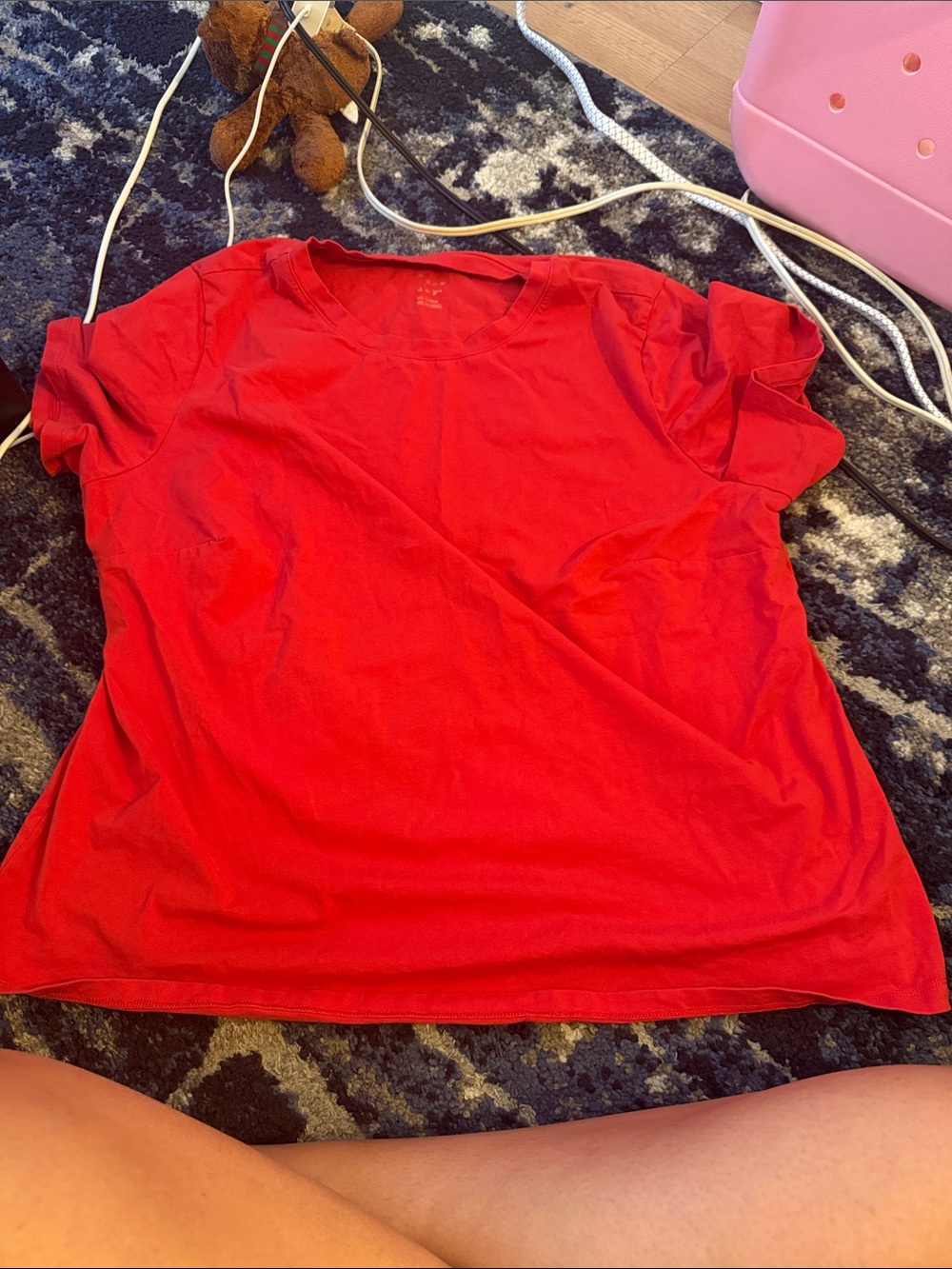 a new day Red Short Sleeve Crewneck Tee